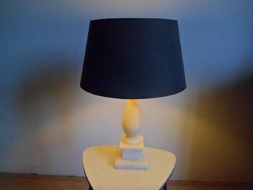 Vintage schemerlamp marmer met lampenkap grijs tafellamp beschikbaar voor biedingen