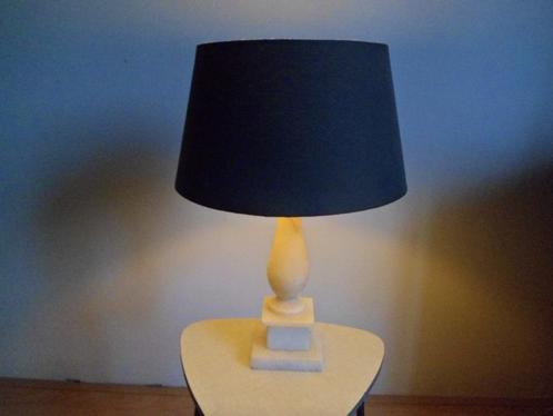 Vintage schemerlamp marmer met lampenkap grijs tafellamp, Antiek en Kunst, Antiek | Lampen, Ophalen of Verzenden