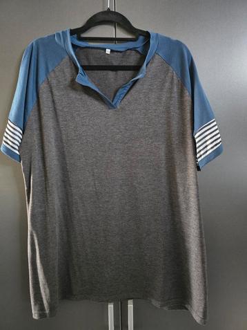 Sportief T-shirt grijs/blauw maat xxl (valt als maat 46/48) beschikbaar voor biedingen
