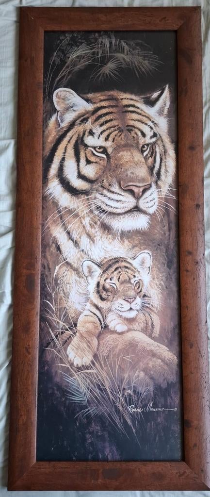 Prachtig Schilderij Tijgers - Zo Goed Als Nieuw!, Ophalen