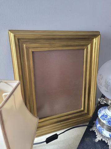 Vintage houten lijst met ontspiegeld glas foto 1 t/m 4 beschikbaar voor biedingen