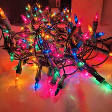 Kerstverlichting 110x gekleurde kerstlichtjes lampjes beschikbaar voor biedingen