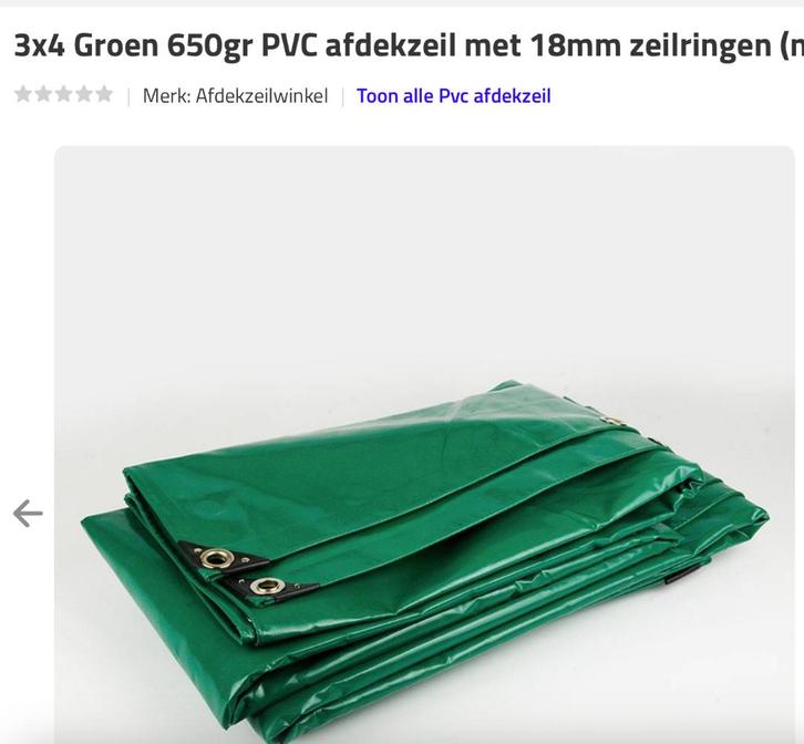 afdekzeil 3x4 / 650gr per m2, Doe-het-zelf en Verbouw, Zeil en Folie, Nieuw, Zeil, 15 m² of meer, Ophalen of Verzenden