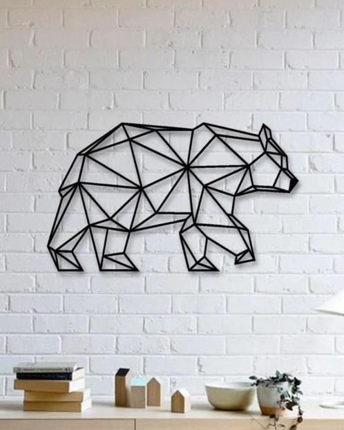 Geometrische Beer Muur Wand Decoratie van 3mm Staal, Huis en Inrichting, Woonaccessoires | Wanddecoraties, Nieuw, Ophalen of Verzenden