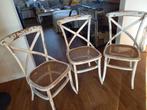 3 mooie THONET stoelen met gevlochten zitting., Huis en Inrichting, Stoelen, Ophalen, Gebruikt, Drie, Wit