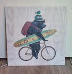 Houten schilderijtje met beer, Ophalen