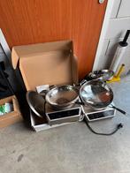 Inductie wok hendi 3500 met wok 2 stuks, Ophalen, Gebruikt, Fornuis, Frituur en Grillen