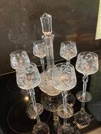 kristallen karaf en wijnglazen, Antiek en Kunst, Antiek | Glas en Kristal, Ophalen of Verzenden