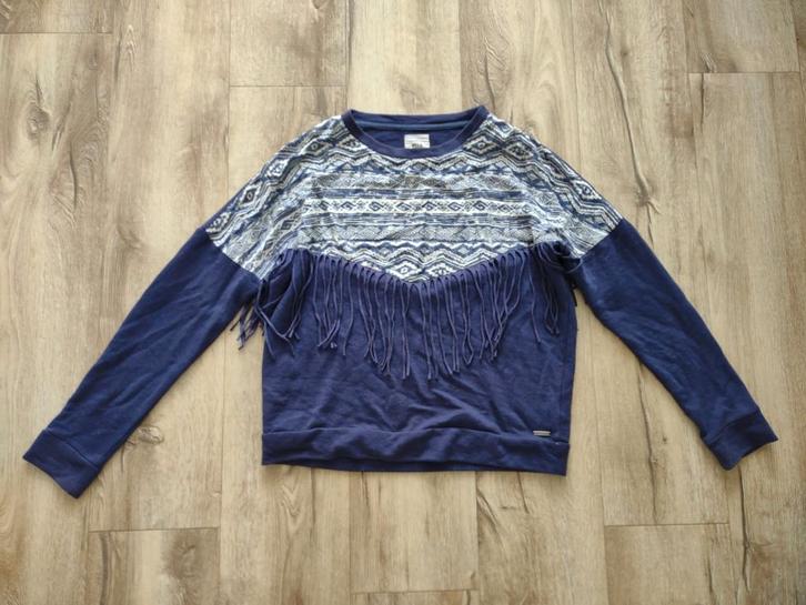 Gave blauwe sweater met Aztec en slierten van Billabong, S., Kleding | Dames, Truien en Vesten, Zo goed als nieuw, Maat 36 (S)