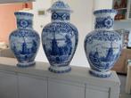 ASet van 3 Delfts Blauw stijl vazen – 29 cm hoog, Ophalen