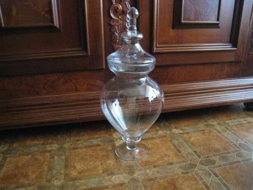 GLAZEN BOKAAL/POT HELDER GLAS OP VOET, Antiek en Kunst, Antiek | Glas en Kristal, Ophalen