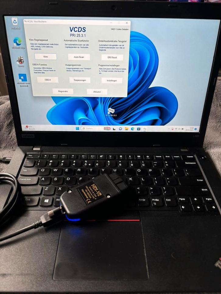 VCDS HEX V2 vagcom Rosstech kabel ongelimiteerd VINS +Lenovo, Auto diversen, Autogereedschap, Zo goed als nieuw, Ophalen of Verzenden