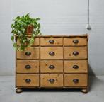 Antieke grenen ladekast vintage apothekerkast dressoir kast, Ophalen of Verzenden
