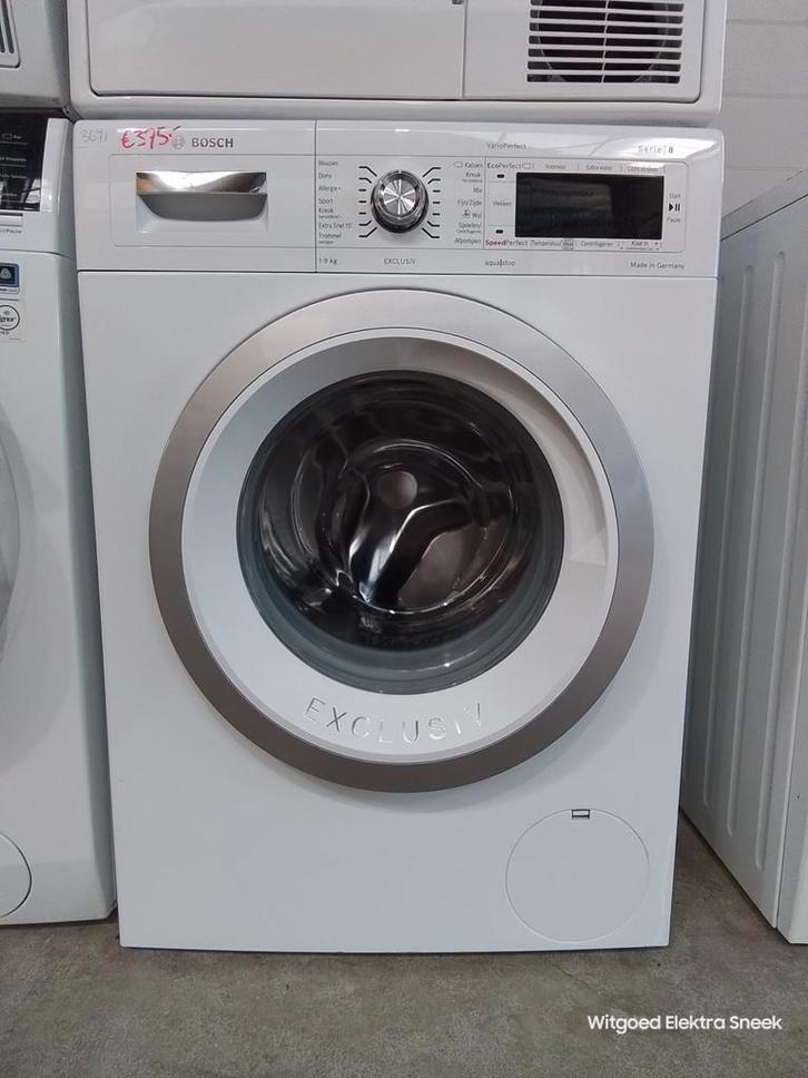 Bosch serie 8 wasmachine 9kg, 3 maand garantie 3671, Witgoed en Apparatuur, Wasmachines, Refurbished, Voorlader, 8 tot 10 kg, Minder dan 85 cm