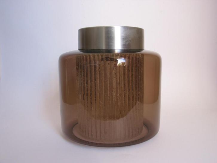 vintage B -1264 raak plafonniere plafondlamp rookkleur glas, Huis en Inrichting, Lampen | Plafondlampen, Gebruikt, Glas, Metaal