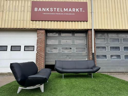 LEOLUX Tango bank relax design 3+2 zit bankstel zwart leer, Huis en Inrichting, Banken | Complete zithoeken, Zo goed als nieuw