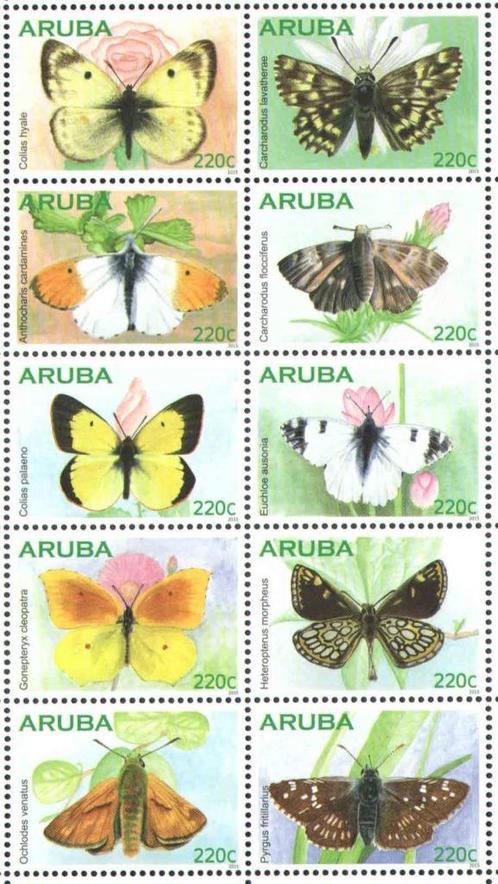 Aruba 812/21 postfris Vlinders 2015, Postzegels en Munten, Postzegels | Nederlandse Antillen en Aruba, Postfris, Verzenden