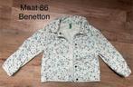 Benetton gebloemd spijkerjasje, ongeveer maat 86 / 2 jaar., Ophalen of Verzenden, Zo goed als nieuw, Meisje, Jasje