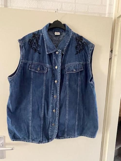 Mouwloos jeans gilet maat 54, Kleding | Dames, Grote Maten, Gedragen, Broek of Spijkerbroek, Blauw, Ophalen of Verzenden