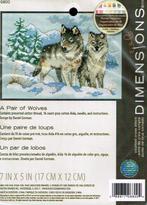 Cado DIMENSIONS BORDUURPAKKET  A PAIR OF WOLVES, Hobby en Vrije tijd, Borduren en Borduurmachines, Ophalen of Verzenden, Nieuw