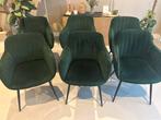 4, 5 of 6 groene eetkamerstoelen, Huis en Inrichting, Stoelen, Ophalen, Overige kleuren, Zo goed als nieuw, Metaal