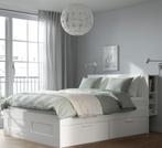 Prachtig Brimnes Kingsize bed, Huis en Inrichting, Slaapkamer | Bedden, Ophalen, Wit, Tweepersoons, 200 cm