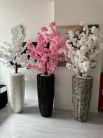 Schelpenvazen met bloesemboom, Huis en Inrichting, Woonaccessoires | Kunstplanten en Kunstbloemen, Ophalen of Verzenden, Zo goed als nieuw