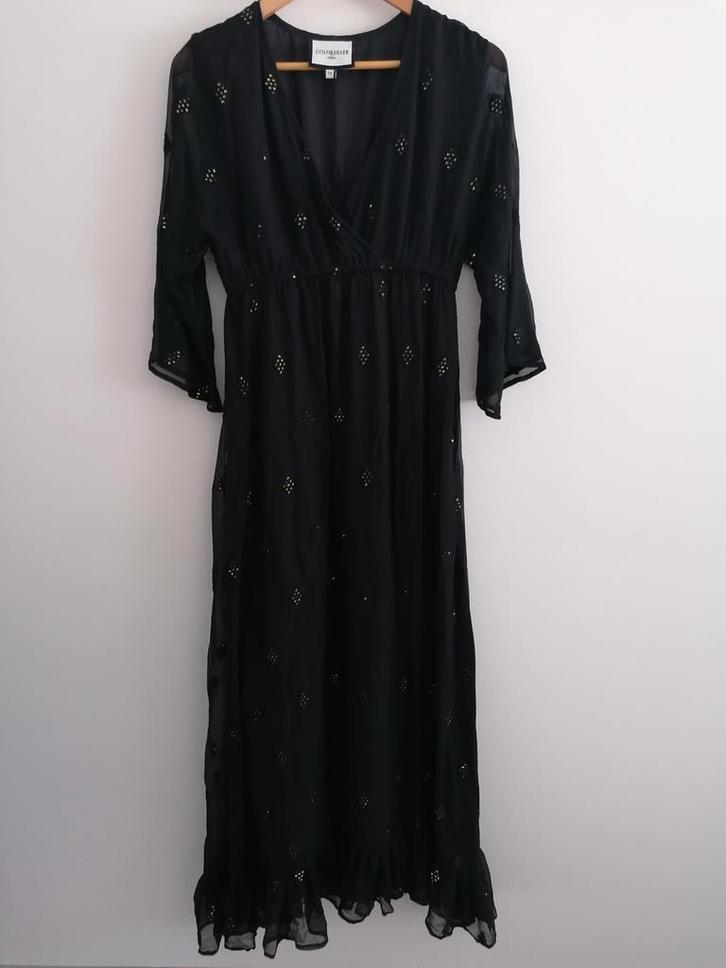 Maxi-jurk Gold&Silver Paris, Kleding | Dames, Jurken, Zo goed als nieuw, Maat 42/44 (L), Zwart, Onder de knie, Ophalen of Verzenden