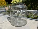 Glazen windlicht met tekst Home Sweet Home" Hoogte 24 cm, Ophalen of Verzenden