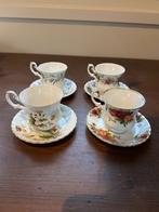 Royal Albert Bone China 4 Kop en schotels, Ophalen, Zo goed als nieuw, Porselein, Kop en/of schotel