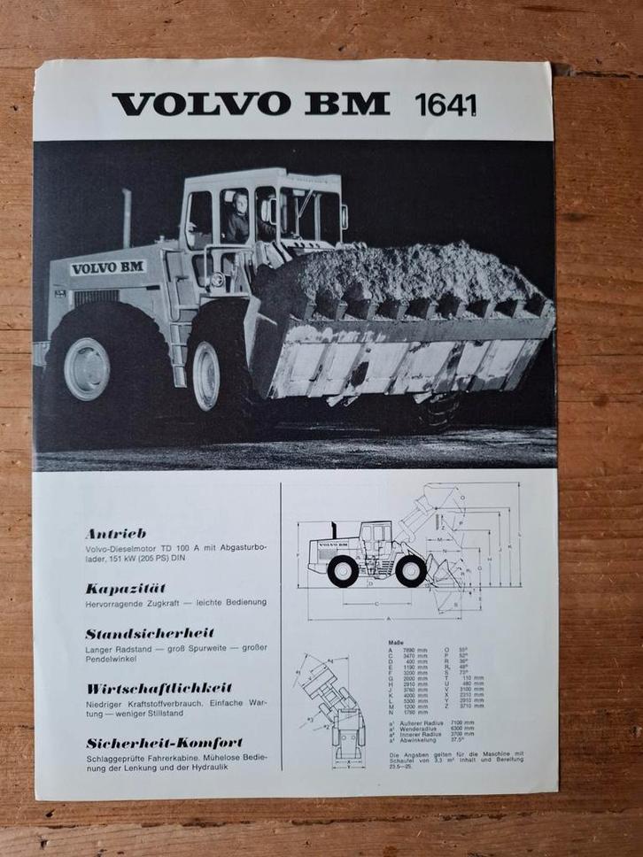 Volvo BM 1641 sheet - 1976, Auto diversen, Handleidingen en Instructieboekjes, Ophalen of Verzenden
