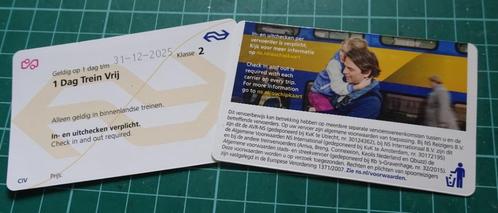 1 dag trein vrij tot en met 31 dec 2025, Tickets en Kaartjes, Trein, Bus en Vliegtuig, Eén persoon, Algemeen kaartje, Trein, Nederland
