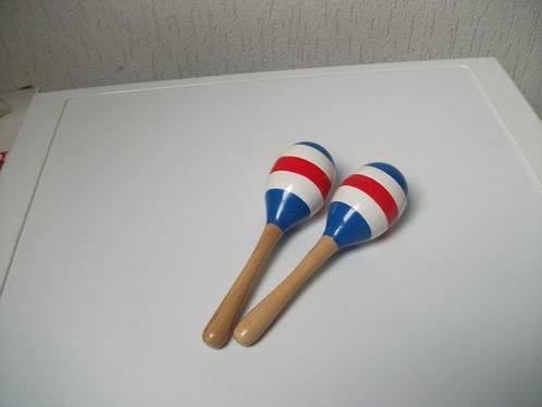 Sambaballen rood-wit-blauw, Kinderen en Baby's, Speelgoed | Houten speelgoed, Gebruikt, Overige typen, Ophalen of Verzenden