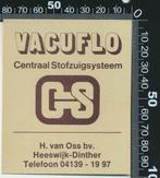 Sticker: Vacuflo - Van Oss - Heeswijk Dinther, Ophalen of Verzenden, Zo goed als nieuw, Bedrijf of Vereniging