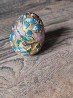Vintage Chinees oriëntaals cloisonné-ei goud geëmailleerd, Ophalen