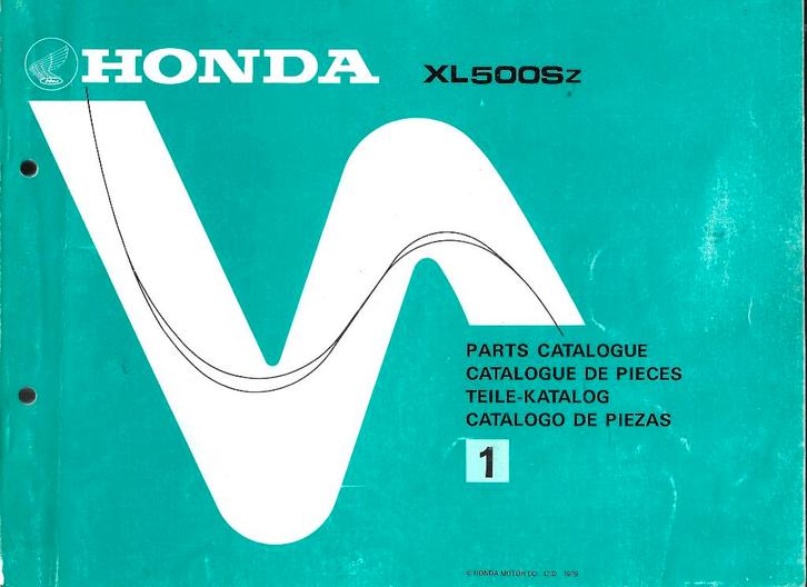 Honda XL500 parts list (4547z) motor, Motoren, Handleidingen en Instructieboekjes, Honda, Ophalen of Verzenden