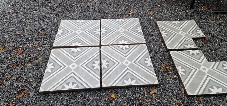 Geoceramica Concreet Flower geo ceramica mbi keramische tege, Tuin en Terras, Tegels en Klinkers, Zo goed als nieuw, Terrastegels