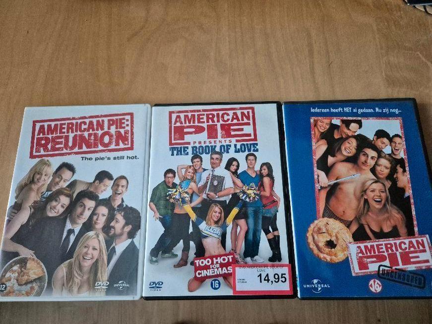 dvd american pie 3 delen, Vanaf 12 jaar, Ophalen of Verzenden, Zo goed als nieuw, Actiekomedie