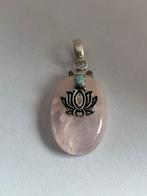Rozenkwarts & Larimar Edelsteen Hanger - Handgemaakt, Nieuw, Ophalen of Verzenden, Steen of Mineraal, Roze