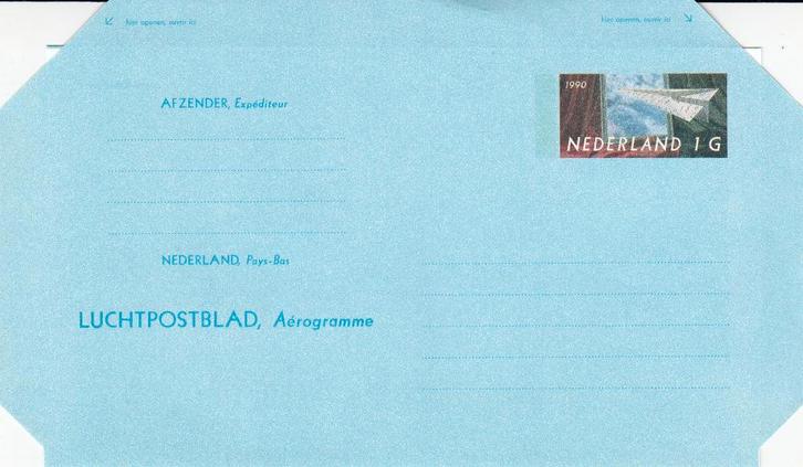 Nederland- 1990- Luchtpostblad- Voorgedrukte Postzegel- PTT, Postzegels en Munten, Brieven en Enveloppen | Nederland, Envelop
