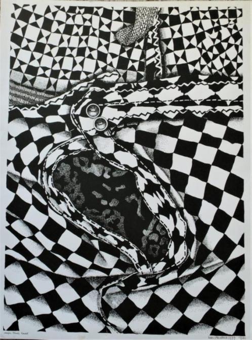 Henri Har Sanders (1929) Zeefdruk "Mijn Kruistocht " Ges Gen, Antiek en Kunst, Kunst | Litho's en Zeefdrukken, Ophalen of Verzenden