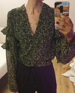 Dames blouse, groen, gebloemd, Nikkie, maat S, zgan, Ophalen of Verzenden, Zo goed als nieuw, Nikkie, Maat 36 (S)