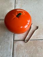 Vintage Sinaasappel IJsemmer met Tang - Jaren 70, Ophalen of Verzenden, Gebruikt