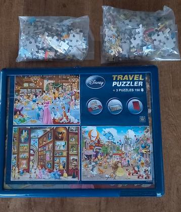 Disney reispuzzeldoos, 3 puzzels, 150 stukjes per puzzel beschikbaar voor biedingen