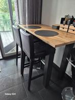 Bartafel hout met 2 hendriksdal krukken, Huis en Inrichting, Tafels | Statafels, Ophalen