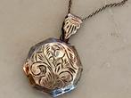 Prachtige antieke zilveren medaillon ketting !, Ophalen of Verzenden, Zilver, Hanger