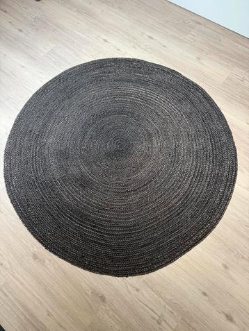 Zwart/Bruin Rond Vloerkleed - 150cm beschikbaar voor biedingen