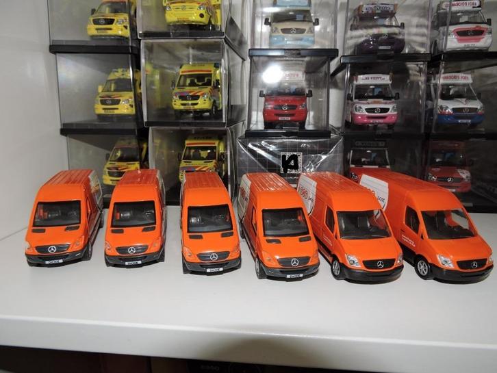 mercedes sprinter tnt post modelletjes 6x dickie majorette, Hobby en Vrije tijd, Modelauto's | 1:50, Gebruikt, Bus of Vrachtwagen
