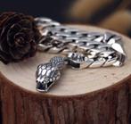Slangenkop stalen armband, Ophalen of Verzenden, Nieuw, Zilver, Staal