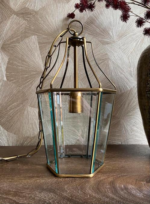 Vintage messing hanglamp, Antiek en Kunst, Antiek | Lampen, Ophalen of Verzenden